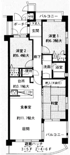 ムライチマンション劇場東【2階】の間取り