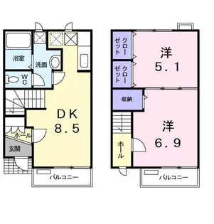 ガーデンコート【1階】の間取り
