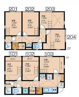 アレーズコスゲ【2階】の間取り