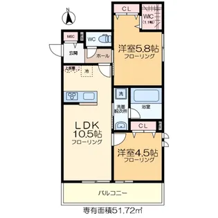 Pont de reves grue【2階】の間取り