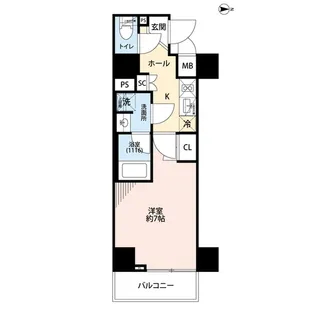 プレール ドゥーク住吉IV【6階】の間取り