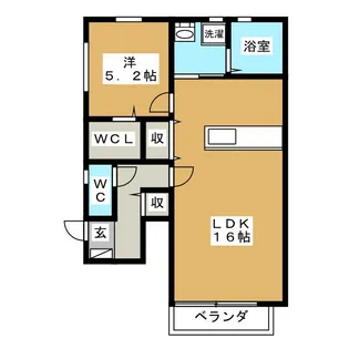 ハニカムテラスN【1階】の間取り
