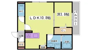 クローバー富士1号館【2階】の間取り