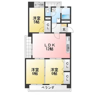 シャトレ杉浦【8階】の間取り