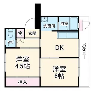 ビレッジハウス検見川9号棟【1階】の間取り