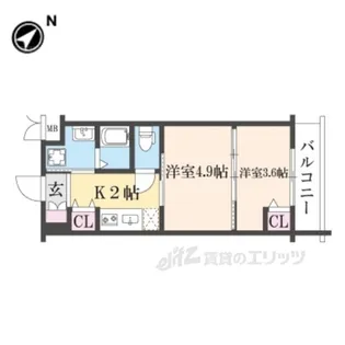 MJC京都ESTRUTH【5階】の間取り