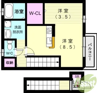 クレールベルヴィル立花【2階】の間取り