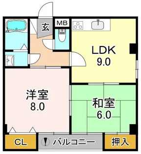 オーシャンビュー喜連西【5階】の間取り