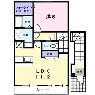 メゾン ヴェール B棟【2階】の間取り