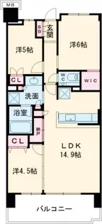 プラウドシティ国立【3階】の間取り