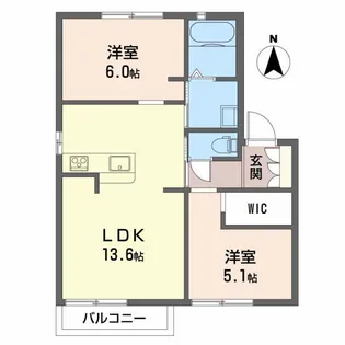 リバーサイド駒 A【2階】の間取り