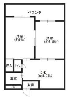 マンションまるか【1階】の間取り