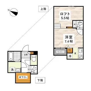 ADC武蔵塚ラナン【1階】の間取り
