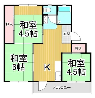 宝梅園(1) 1号棟【1階】の間取り