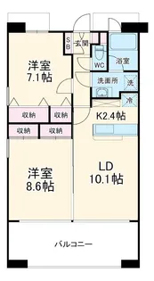 甲府レジデンス【10階】の間取り