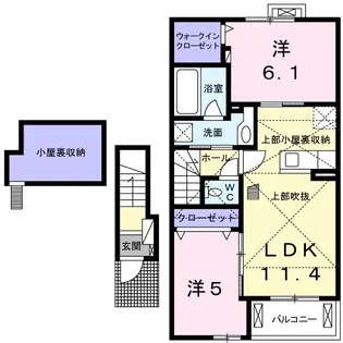 シャン・ド・フルール【2階】の間取り