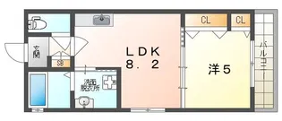 フォレストクリエオーレ城垣町弐番館【2階】の間取り