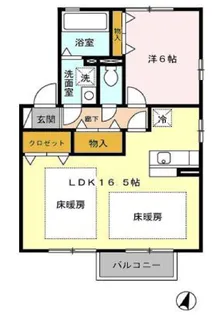コンフォ-トベルテ【1階】の間取り