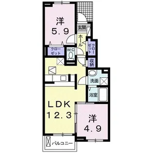 ルーエン・オルト・妙貫 II【1階】の間取り