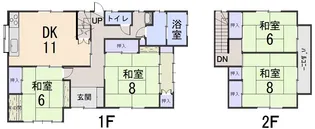 鳥取県米子市三本松3【一戸建】の間取り