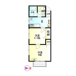 K2南林間A【1階】の間取り