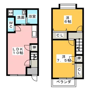 アンジュー【2階】の間取り