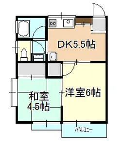 三村コーポ【2階】の間取り
