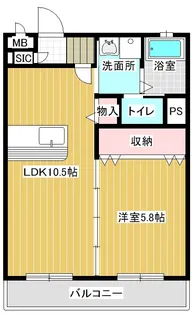 La Vita e Bella(ラ・ヴィータ・エベラ)I【1階】の間取り
