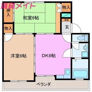 レーベンハイツ中部【3階】の間取り