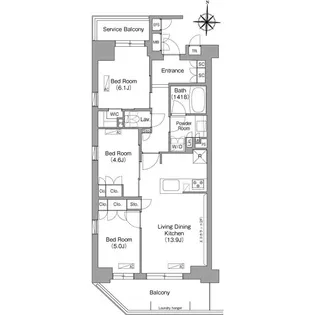 東京都東村山市富士見町1【マンション】の間取り
