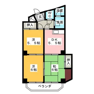 ヒロタマンション【6階】の間取り