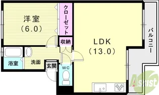 西本マンション【3階】の間取り