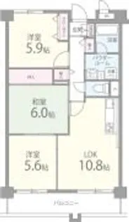 大阪府和泉市府中町2【マンション】の間取り
