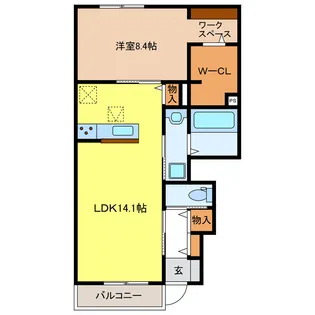 岐阜県岐阜市鏡島中1【アパート】の間取り