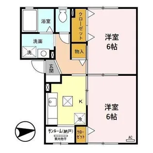 カーサ ヒロオ【1階】の間取り