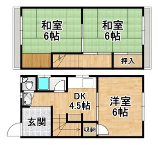 大阪府堺市堺区中之町東4【一戸建】の間取り