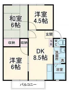 ヒルズフジA棟【2階】の間取り