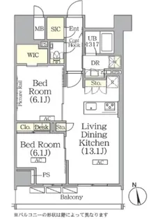 ザ・パークハビオ神楽坂レジデンスSouth【4階】の間取り
