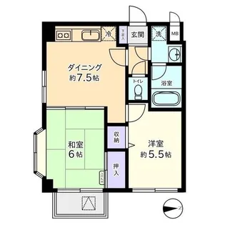 2DKの間取り画像