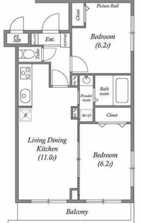JM高輪レジデンス【2階】の間取り