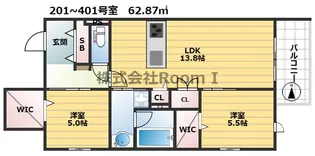 (仮称)大阪市浪速区難波中3丁目ヘーベルメゾン・旭化成ヘーベルメゾンH【2階】の間取り