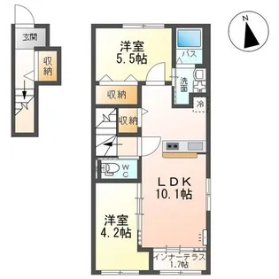 福島県郡山市大槻町字東阿良久【アパート】の間取り