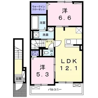 広島県三次市十日市南7【アパート】の間取り
