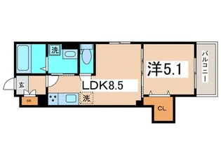 クリエオーレ菱江III【1階】の間取り