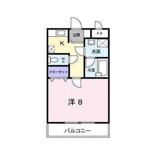 ジュネス黒髪【2階】の間取り