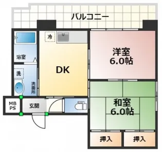 日宝ポニクレール宇品【7階】の間取り