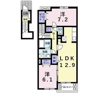 2LDKの間取り画像