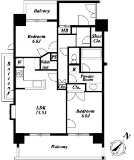 ライオンズシティ白金高輪【9階】の間取り
