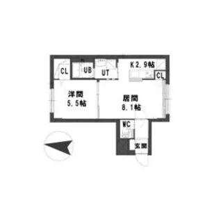 グランメール北18条【4階】の間取り