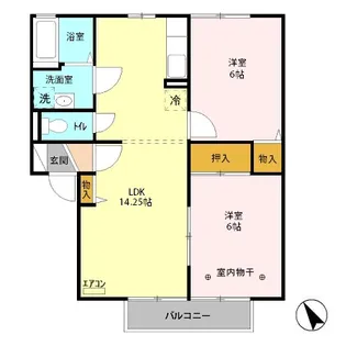 フラワーレジデンス北山F201【2階】の間取り